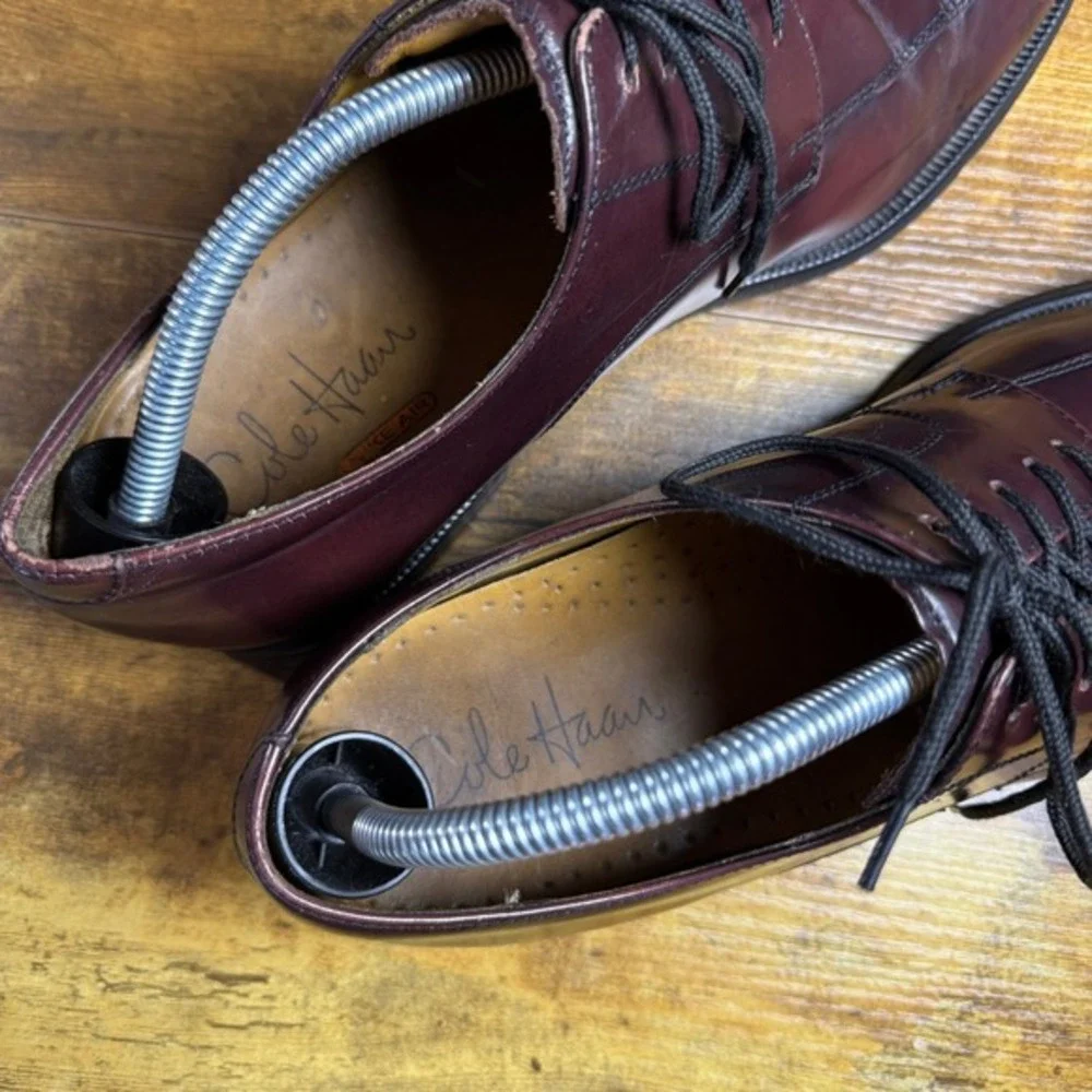 Cole Haan Nike Air C07225 Burgundy Leather‎ Split Toe Oxford Mens 10.5M